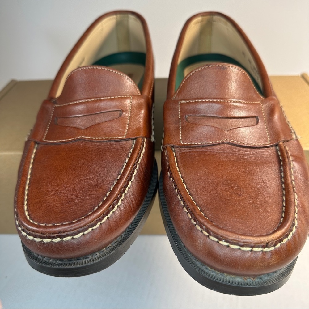 DEXTER Comfort Penny Loafer Shoe Brown With Contrasting Stitching Size 10WW